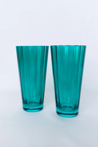 Emerald Green Estelle Sunday High Ball Glass