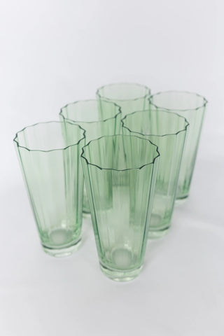 Mint Green Estelle Sunday High Ball Glass