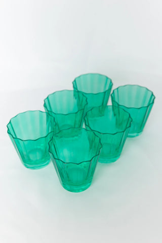 Kelly Green Estelle Sunday Low Ball Glass