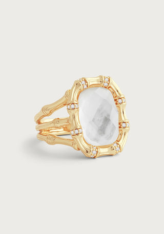 Bamboo with Stone Ring- Mother of Pearl