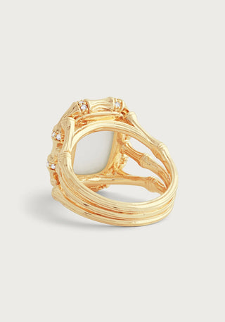 Bamboo with Stone Ring- Mother of Pearl