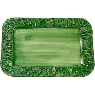 Fiabe di Natale Green Rectangular Platter by VIETRI