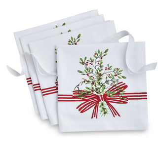 Winter Berries, Bow and Garland Napkins Set of four