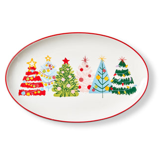 Groovy Trees Oval Platter