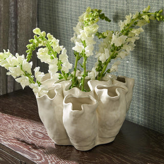 Banyan White Ceramic Vases