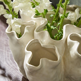 Banyan White Ceramic Vases