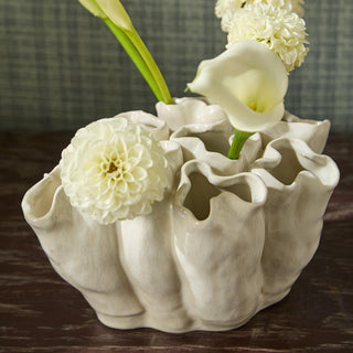 Banyan White Ceramic Vases