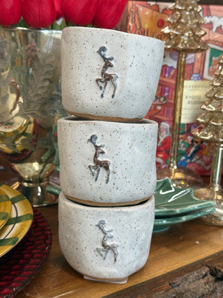 Christmas Handmade Pottery Candles - 4oz
