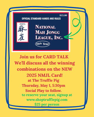 2025 Mahjong Card Review Class - May 1st