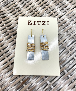 Delta Gold & Silver Wrapped Earrings