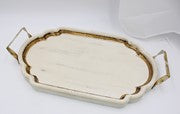 Wood Tray with Antique Gold Trim