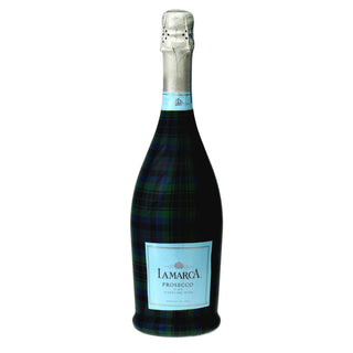 Blue & Green Christmas Tartan Prosecco Bottle Wrap by Beau Bottles