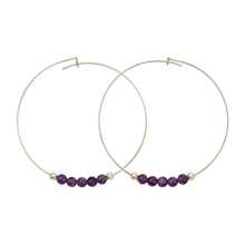 Multi Gemstone Hoop Earrings