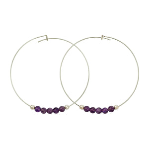 Multi Gemstone Hoop Earrings