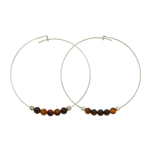 Multi Gemstone Hoop Earrings