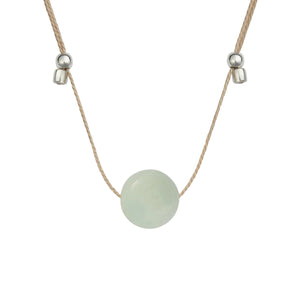 Crystal Ball Silk Slider Gemstone Necklace