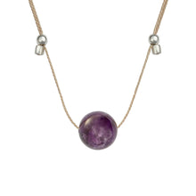 Crystal Ball Silk Slider Gemstone Necklace