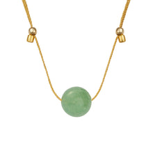 Crystal Ball Silk Slider Gemstone Necklace