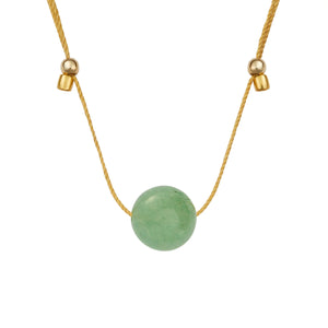 Crystal Ball Silk Slider Gemstone Necklace