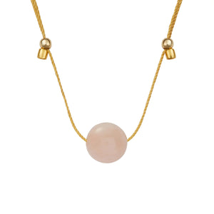 Crystal Ball Silk Slider Gemstone Necklace