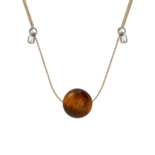 Crystal Ball Silk Slider Gemstone Necklace