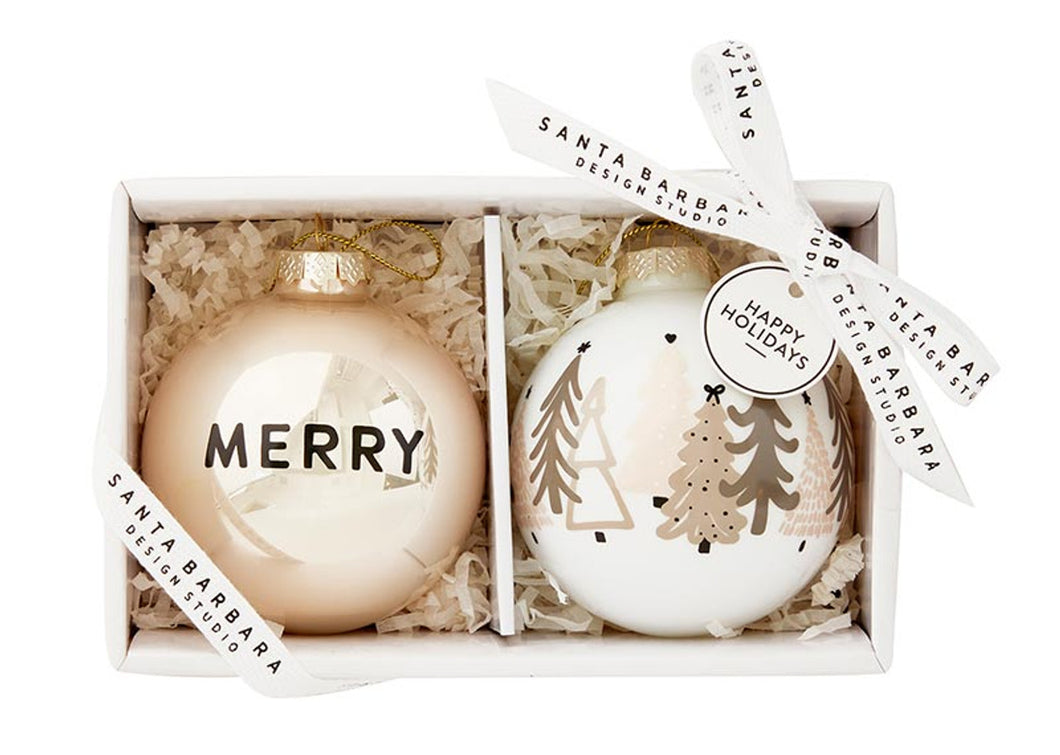 Merry and Trees Ornament Set