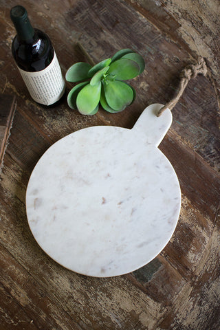 Round White Marble Cutting Board