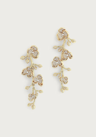 Orchid White Pave Dangle Earrings