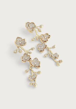 Orchid White Pave Dangle Earrings