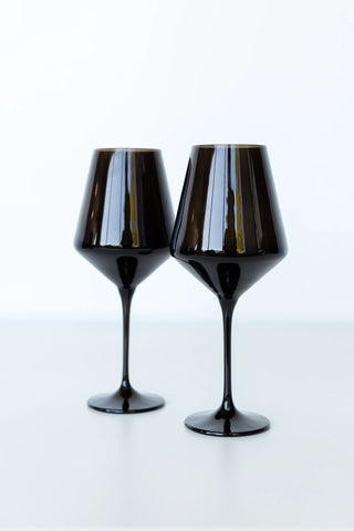 Black Estelle Stemmed Wine Glass