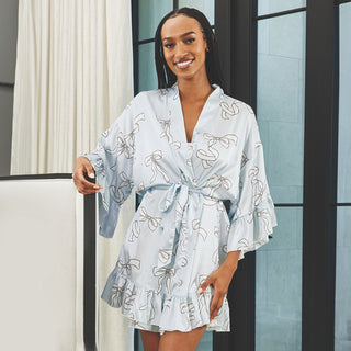 Ruffled Satin Robe