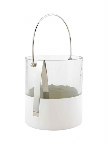 White Glass Ice Bucket