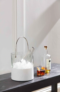 White Glass Ice Bucket