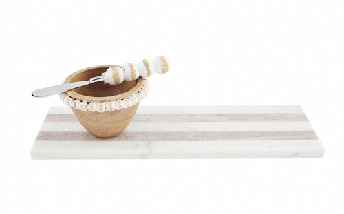 Marble Board Wood Bowl Set