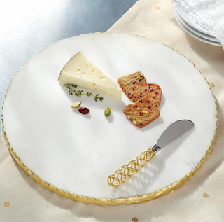 Circle Gold Edge Marble Cheese Set