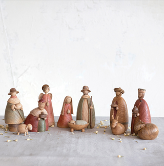 Wood and Resin Nativity