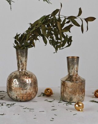 Iodized Pewter Vases