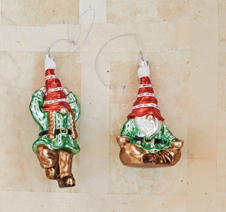 Hand Painted Mercury Glass Yoga Knome Ornament