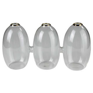 Gold Rim Glass Vase Trio