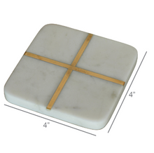 Square Marble & Brass Aperture Coasters