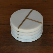 Round Marble & Brass Aperture Coasters