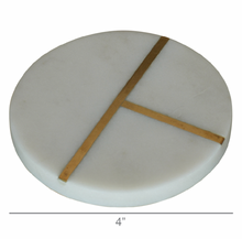 Round Marble & Brass Aperture Coasters