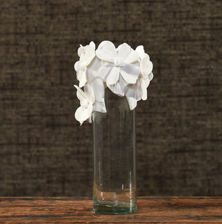 Glass Vase with Bone China Flower Crown