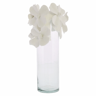 Glass Vase with Bone China Flower Crown