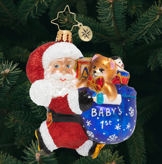 Hurry Santa Gem Ornament