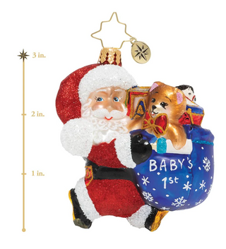 Hurry Santa Gem Ornament