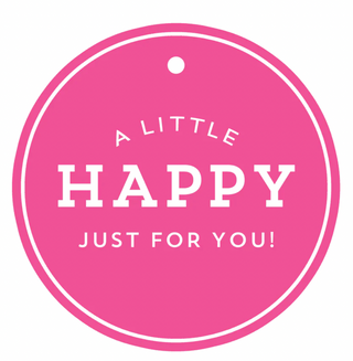 A Little Happy Circle Hot Pink Die Cut Gift Tags