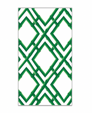 Bamboo Trellis Green Guest Towels