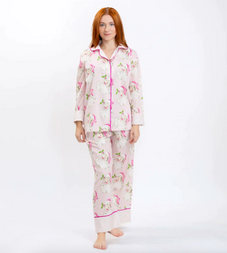 Jolly Santa Sateen Long Sleeve Pajama Set