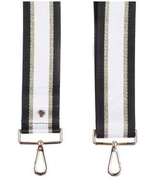 Black & Gold Stripe Purse Strap